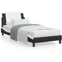 vidaXL - Bedframe - zonder - matras - "Zadar" - kunstleer - zwart - en - wit - 80x200 - cm