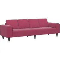 vidaXL Woonkamerbank Wijnrood 250 x 77 x 76 cm