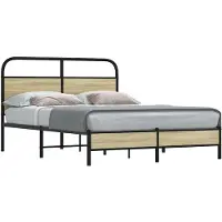 vidaXL Bedframe zonder matras bewerkt hout sonoma eikenkleur 120x200cm
