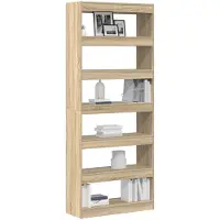 vidaXL Boekenkast 6-laags 80 x 30 x 198 cm Bewerkt hout Sonoma Eik