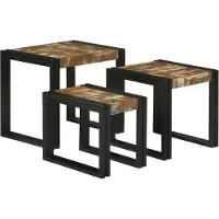 vidaXL Nesttafel 3 st Bruin en Zwart 50 x 40 x 45 cm