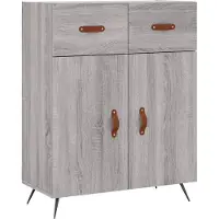 vidaXL Hoge kast 69,5x34x180 cm bewerkt hout grijs sonoma eikenkleurig