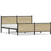 vidaXL Bedframe zonder matras metaal sonoma eikenkleurig 193x203 cm