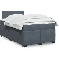 vidaXL Boxspring met matras fluweel donkergrijs 120x190 cm