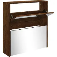 vidaXL Schoenenkast met spiegel 2-laags 63x17x67 cm gerookt eiken
