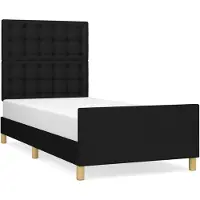 vidaXL Bedframe zonder matras 100x200 cm stof zwart