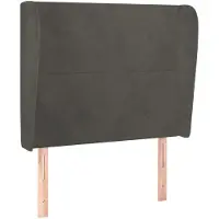vidaXL Hoofdbord met randen 83x23x118/128 cm fluweel donkergrijs
