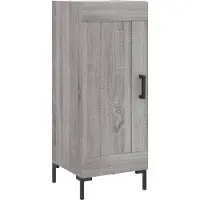 vidaXL Hoge kast 34,5x34x180 cm bewerkt hout grijs sonoma eikenkleurig