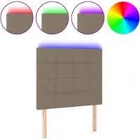 vidaXL Hoofdbord LED 90x5x118/128 cm stof taupe