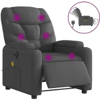 Syfax Massagestoel elektrisch verstelbaar stof donkergrijs