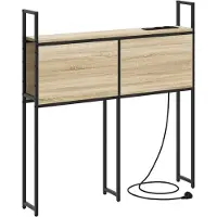 vidaXL Opslage hoofdbord met oplaadstation Sonoma eiken Bewerkt hout