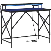 vidaXL Bureau Zwart Eiken 100 x 50 x 86,5 cm Bewerkt hout