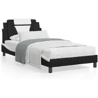 vidaXL Bedframe "Viana" zonder matras, zwart en wit, 100x200 cm, kunstleer