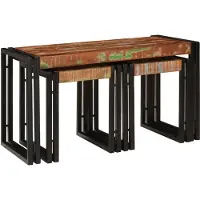 vidaXL Nesttafel 3 st Bruin en Zwart 82 x 40 x 45 cm