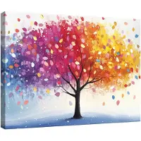 WALLARENA - Canvas schilderij - 120x80 cm - kleurrijk wanddecoratie voor slaapkamer, salon en keuken