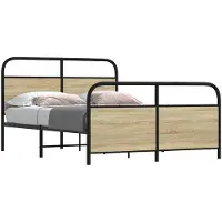 vidaXL Bedframe zonder matras metaal sonoma eikenkleurig 137x190 cm