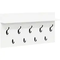 vidaXL Wandgemonteerde kapstok Muurmontage Wit 80 x 40 x 12 cm