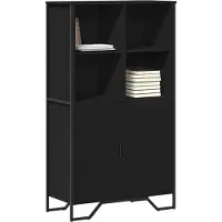 vidaXL Hoge kast 79,5x35,5x137,5 cm bewerkt hout zwart