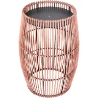 Teamson Home Bijzettafel voor Tuin - Tuinmeubelen - Tuindecoratie - Plantenstandaard - Bamboe/Metaal - Bruin - 31.8 x 31.8 x 47 (cm)