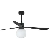 Faro Plafondventilator Amelia Ball LED lamp zwart Ball, dimbaar, zwart, Woon-/ Eetkamer, Kunststof, Modern