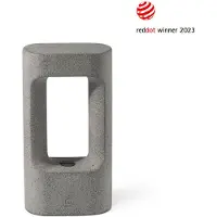 LOREFAR Sokkellamp buiten Totem, alu / grijs / zink, Beton, Modern, LED buitenlamp