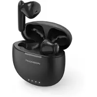 Thomson WEAR77032BK Bluetooth Hoofdtelefoon, Oordopjes, TWS, Microfoon, Zwart (5 h, Draadloze), Koptelefoon, Zwart