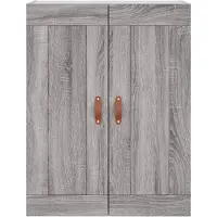 vidaXL Hoge kast 69,5x34x180 cm bewerkt hout grijs sonoma eikenkleurig