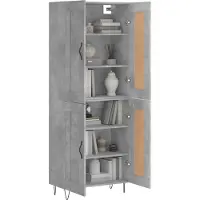 vidaXL Hoge kast 69,5x34x180 cm bewerkt hout betongrijs