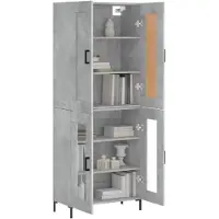 vidaXL Hoge kast 69,5x34x180 cm bewerkt hout betongrijs