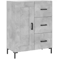 vidaXL Hoge kast 69,5x34x180 cm bewerkt hout betongrijs