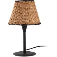 LOREFAR Sumba Zwart-Rotan Tafellamp