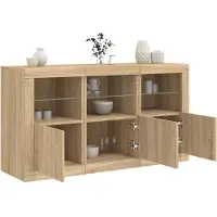 vidaXL Dressoir met LED-verlichting 123x37x67 cm sonoma eikenkleurig