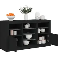 vidaXL Dressoir met LED-verlichting 123x37x67 cm zwart