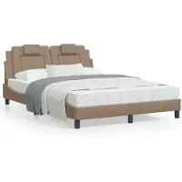 vidaXL Bedframe "Viana" zonder matras kunstleer cappuccinokleurig 120x200 cm