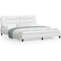 vidaXL Bedframe zonder matras "Hvar" kunstleer wit 180x200 cm