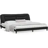 vidaXL Bedframe zonder matras "Hvar", zwart en wit, 200x200 cm, kunstleer