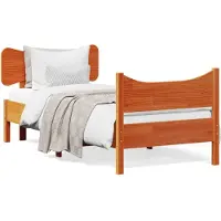 vidaXL Bedframe zonder matras massief grenenhout wasbruin 100x200 cm