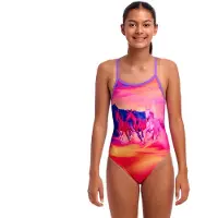 Funkita Single Strap One Piece Swimsuit Roze 12 Years Meisje
