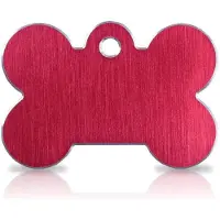 Imarc Hondenkeldertje - Dierenpenning | Hi-Line Bone - Large - Red | 39x26mm | tweezijdig graveren | inclusief verzendkosten