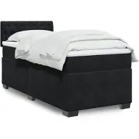 vidaXL Boxspring met matras fluweel zwart 100x200 cm