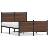 vidaXL Bedframe zonder matras metaal bruin eikenkleurig 137x190 cm