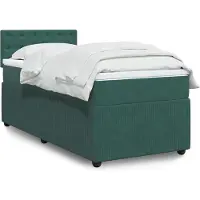vidaXL Boxspring met matras fluweel donkergroen 100x200 cm