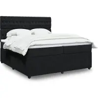 vidaXL Boxspring met matras fluweel zwart 200x200 cm