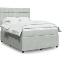 vidaXL Boxspring met matras fluweel lichtgrijs 140x200 cm