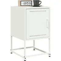 vidaXL Nachtkastjes 2 st 36x39x60,5 cm staal wit