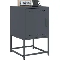vidaXL Nachtkastjes 2 st 36x39x60,5 cm staal antracietkleurig