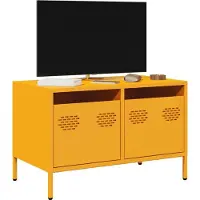 vidaXL Tv-meubel 68x39x43,5 cm koudgewalst staal mosterdgeel