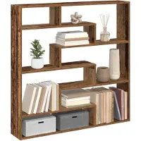 vidaXL Wandschap kubus 7 vakken bewerkt hout oud houtkleurig