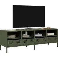 vidaXL Tv-meubel 135x39x43,5 cm koudgewalst staal olijfgroen