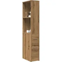 vidaXL Badkamerkast smal met wielen bewerkt hout artisanaal eikenkleur